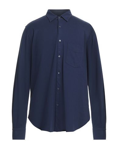 Shop Aspesi Man Shirt Midnight Blue Size Xl Cotton