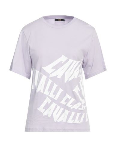 Cavalli Class Woman T-shirt Lilac Size L Cotton In Purple