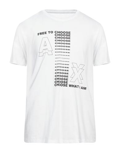 Armani Exchange Man T-shirt White Size Xxl Pima Cotton