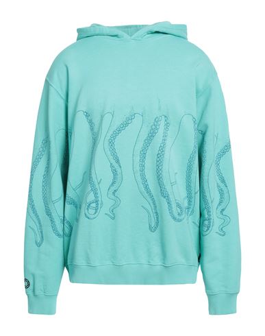 Octopus Man Sweatshirt Turquoise Size Xl Cotton In Blue