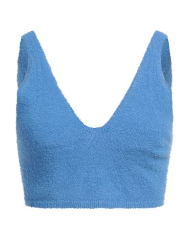 Nanushka Woman Top Blue Size S Merino Wool, Polyamide, Elastane