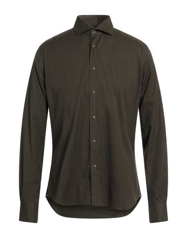 Xacus Man Shirt Dark Green Size 16 ½ Cotton, Elastane