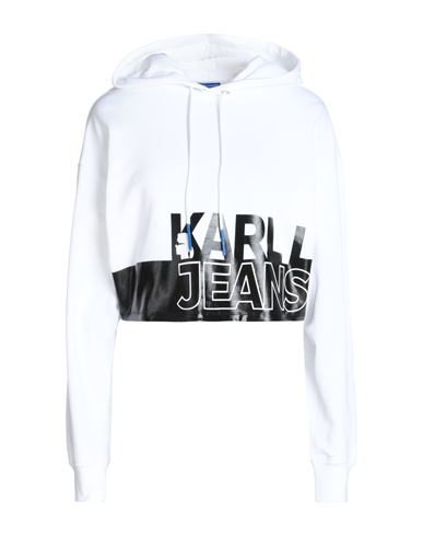 Karl Lagerfeld Jeans Logo-print Cropped Hoodie In White