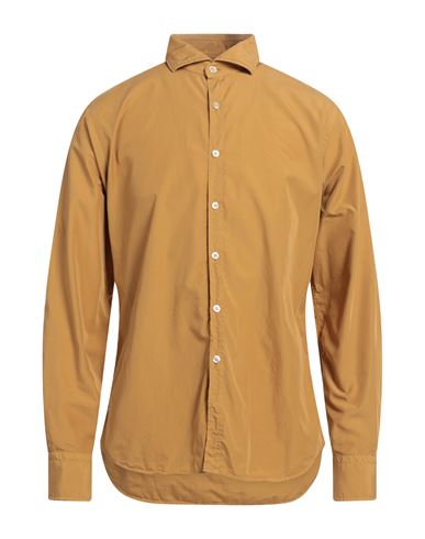 Grigio Man Shirt Mustard Size 16 Cotton In Yellow