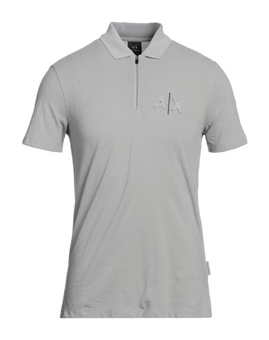 Armani Exchange Man Polo Shirt Grey Size S Cotton
