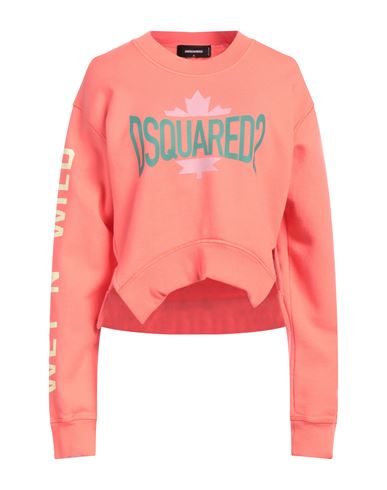 Dsquared2 Woman Sweatshirt Coral Size Xl Cotton In Red