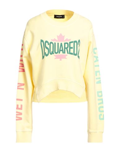 Shop Dsquared2 Woman Sweatshirt Light Yellow Size L Cotton