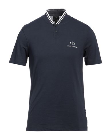 Armani Exchange Man Polo Shirt Midnight Blue Size L Cotton