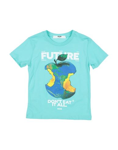 Msgm Babies'  Toddler T-shirt Turquoise Size 6 Cotton In Blue