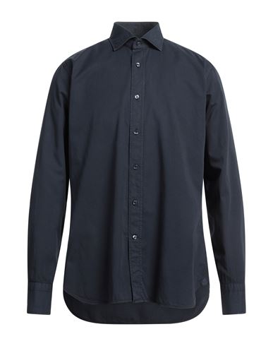 Shop Tintoria Mattei 954 Man Shirt Midnight Blue Size 17 ½ Cotton