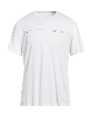 Armani Exchange Man T-shirt White Size Xxl Pima Cotton