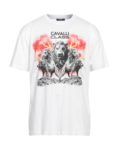Cavalli Class Man T-shirt White Size Xxl Cotton