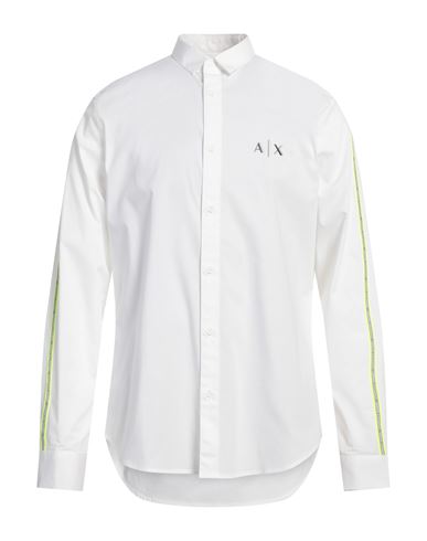 Armani Exchange Man Shirt White Size L Cotton, Elastane