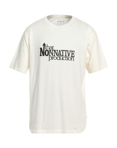 Nonnative Man T-shirt Cream Size 3 Cotton In White
