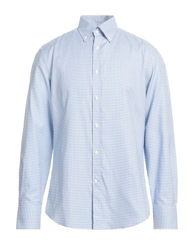 Brunello Cucinelli Man Shirt Light Blue Size Xs Lyocell, Cotton