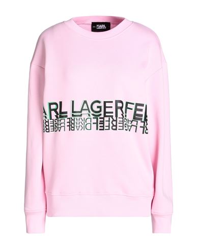Karl Lagerfeld Logo-print Crew-neck Sweatshirt In Pink
