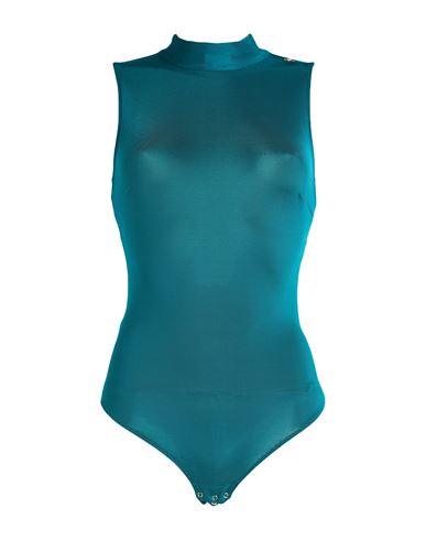 Elisabetta Franchi Woman Bodysuit Deep Teal Size 6 Viscose, Elastane