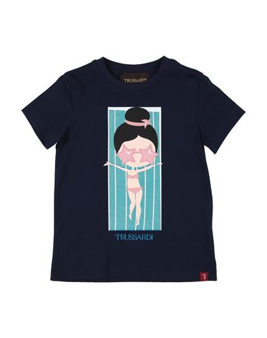 Trussardi Junior Babies'  Toddler Girl T-shirt Navy Blue Size 6 Cotton
