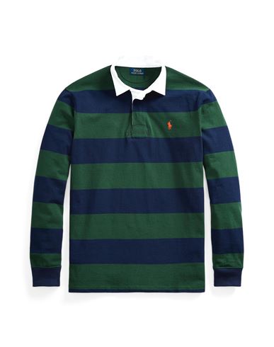 Shop Polo Ralph Lauren The Iconic Rugby Shirt Man Polo Shirt Navy Blue Size Xxl Cotton