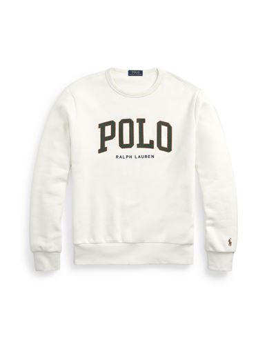 Polo Ralph Lauren The Rl Fleece Logo Sweatshirt Man Sweatshirt White Size Xxl Cotton, Polyester