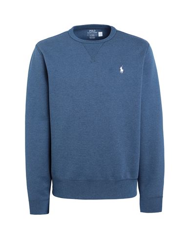 Polo Ralph Lauren Marled Double-knit Sweatshirt Man Sweatshirt Slate Blue Size L Cotton, Recycled Po