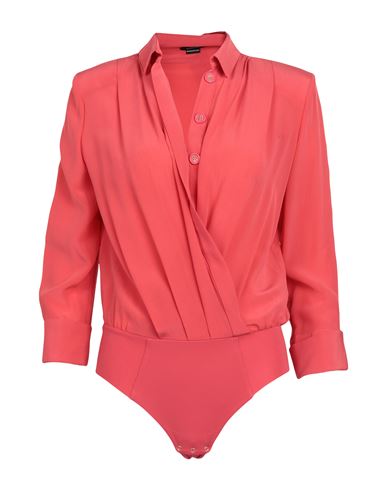 Elisabetta Franchi Woman Shirt Coral Size 4 Silk In Red