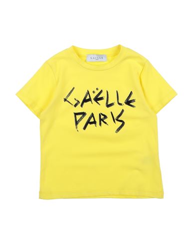 Gaelle Paris Babies' Gaëlle Paris Toddler Girl T-shirt Yellow Size 4 Cotton, Elastane