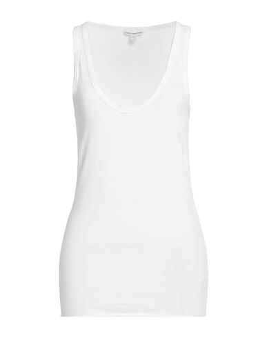 Shop James Perse Woman Tank Top White Size 2 Cotton, Lycra