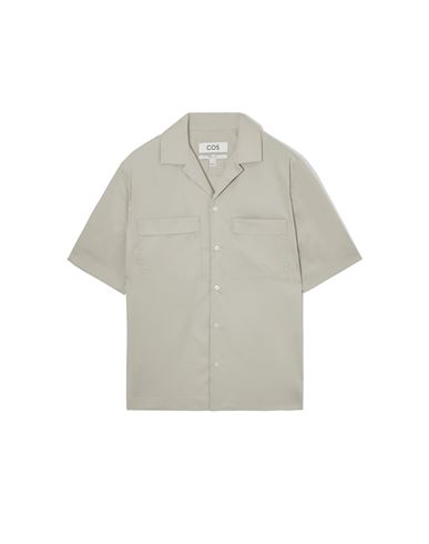 Cos Man Shirt Light Grey Size Xs Cotton, Polyamide, Elastane