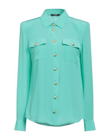 BALMAIN BALMAIN WOMAN SHIRT TURQUOISE SIZE 8 SILK