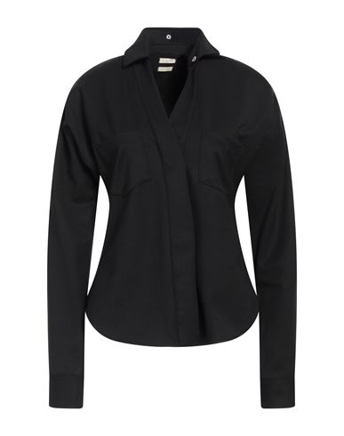 Massimo Alba Woman Shirt Black Size L Virgin Wool, Polyamide, Elastane
