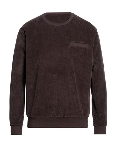 No.w No. W Man Sweatshirt Dark Brown Size M Cotton, Elastane