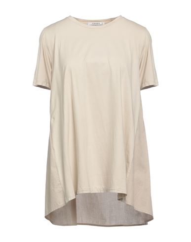 Kangra Woman T-shirt Beige Size 8 Cotton, Elastane