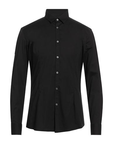 Shop Daniele Alessandrini Homme Man Shirt Black Size 16 ½ Cotton, Elastane