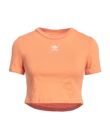 Adidas Originals Woman T-shirt Apricot Size 00 Cotton In Orange