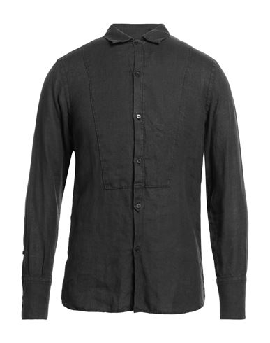 Shop Paolo Pecora Man Shirt Black Size 15 ½ Linen