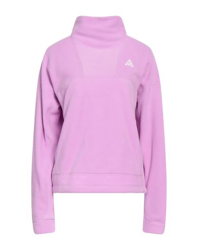 Nike Woman Sweatshirt Lilac Size M Polyester In Purple