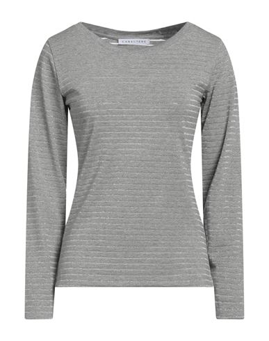 Caractere Caractère Woman T-shirt Grey Size M Viscose, Elastane, Metal, Polyamide