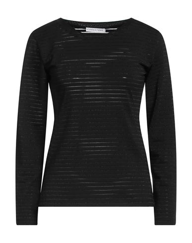 Caractere Caractère Woman T-shirt Black Size Xl Viscose, Elastane, Metal, Polyamide