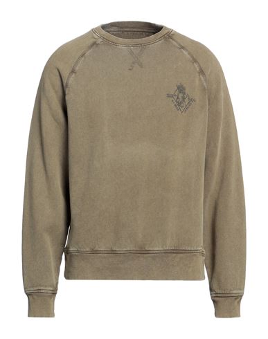 John Varvatos Man Sweatshirt Military Green Size S Cotton, Polyester