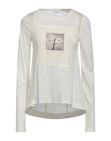 High Woman T-shirt Beige Size Xl Wool, Cotton, Silk