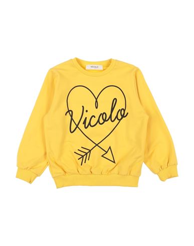 Vicolo Babies'  Toddler Girl Sweatshirt Yellow Size 4 Cotton, Elastane