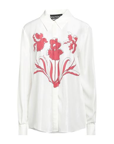 Boutique Moschino Woman Shirt Ivory Size 8 Acetate, Silk In Multi