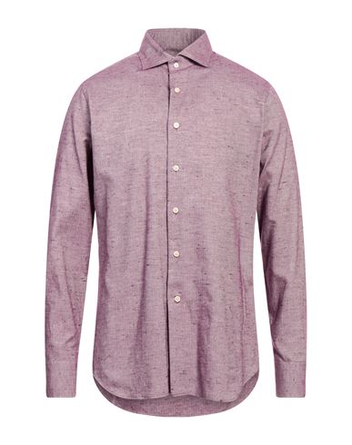 Caliban Man Shirt Mauve Size 16 ½ Cotton, Polyester In Purple