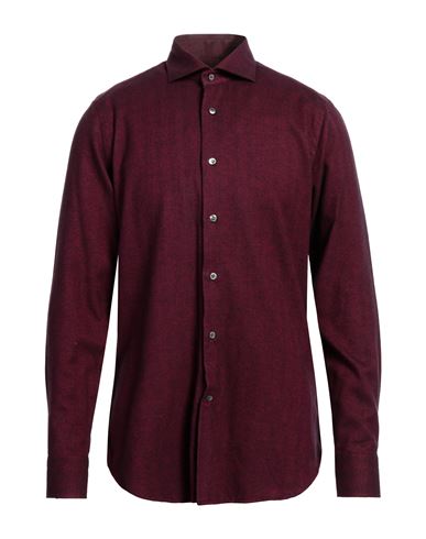 Guglielminotti Man Shirt Garnet Size 17 Cotton In Red