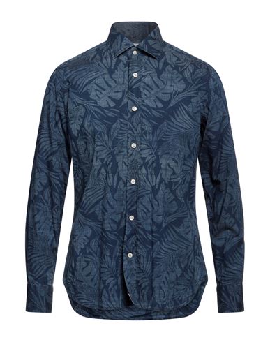 Shop Caliban 820 Man Shirt Navy Blue Size 16 Cotton