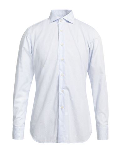 Shop Caliban Man Shirt Azure Size 15 ¾ Cotton In Blue