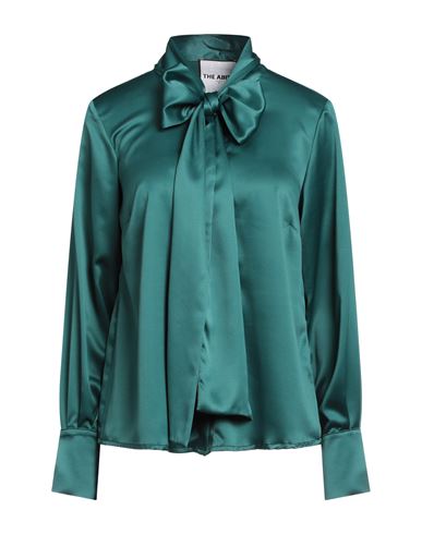 The Abito Milano Woman Shirt Emerald Green Size 6 Polyester