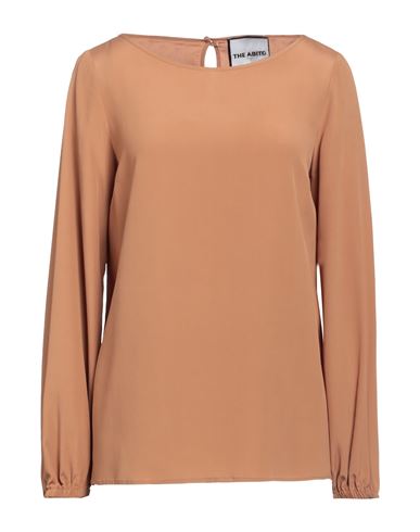 The Abito Milano Woman Top Camel Size 6 Acetate, Silk In Beige