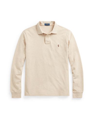 Polo Ralph Lauren Custom Slim Fit Mesh Polo Shirt Man Polo Shirt Beige Size Xxl Cotton